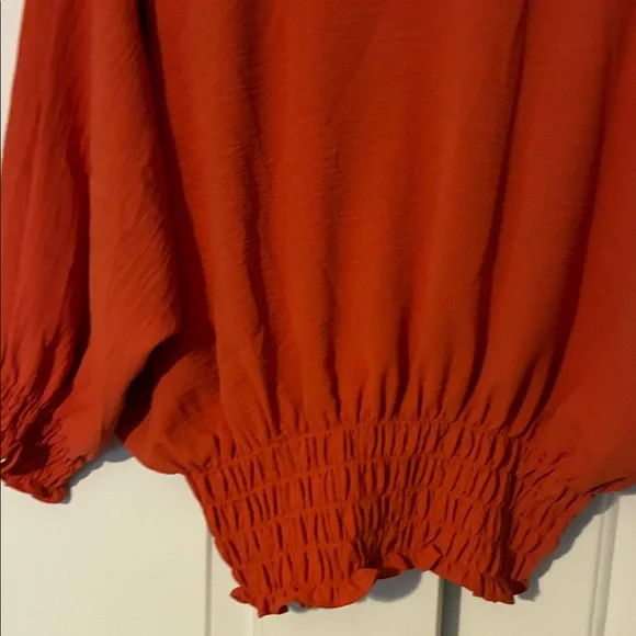 Vintage 80’s Carmen Marc Valvo Vibrant Orange Blouse - Picture 5 of 5